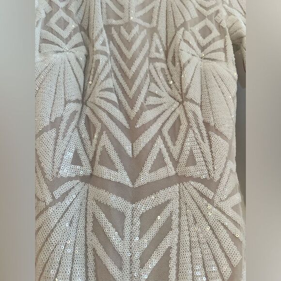 Nwt Dress the Population Emery Long Sleeve Sequin Cocktail Dress - Picture 2 of 7